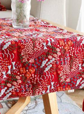 奢刺旗绣桌结F5M7MTM5婚电视柜餐边柜长方形盖布轻茶几垫餐桌斗柜