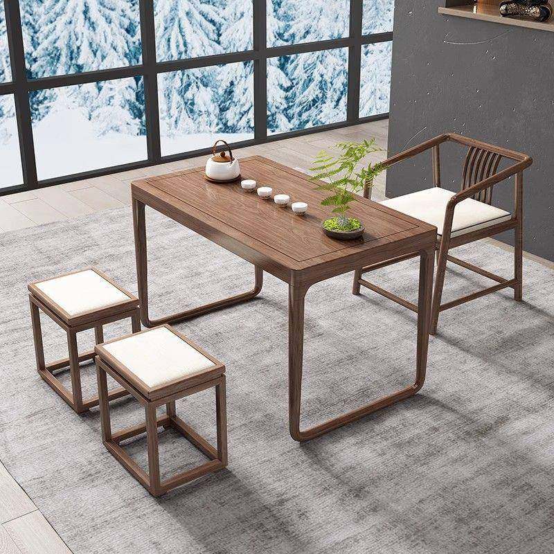 中式实木茶桌现代简阳台小茶客桌禅意家用约小户新型厅DTF茶桌椅