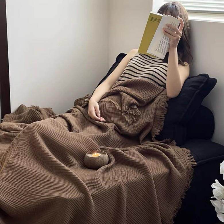 加厚睡精梳流苏毛毯四层纱子提花皱皱纱流苏小毛布毯沙发盖毯办公,床上用品,休闲毯/毛毯/绒毯,淘宝优惠券,粉丝福利购,淘宝优惠卷