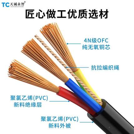 R4VV多股铜芯软线缆2芯3芯4芯VMS护套电缆0./0.7/51/2.5//65平方