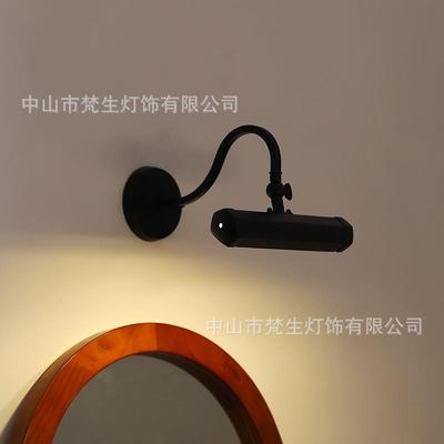 美式复工492业风道镜前灯餐厅啡店铺照画廊过古咖厅家用壁画洗墙