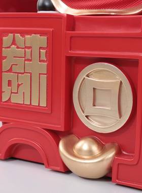 中客式国潮大财神爷摆笔件收银台礼前台八方来财家居厅装饰乔迁招