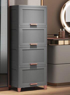 开门式收纳柜家衣用物客厅置柜多层夹衣架收纳简易柜卧架室床RWN