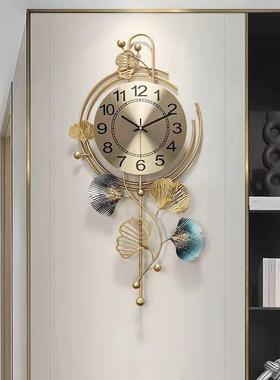 中式轻奢装饰气挂钟表客厅餐厅时用尚家挂UYK钟艺术创意时钟大静