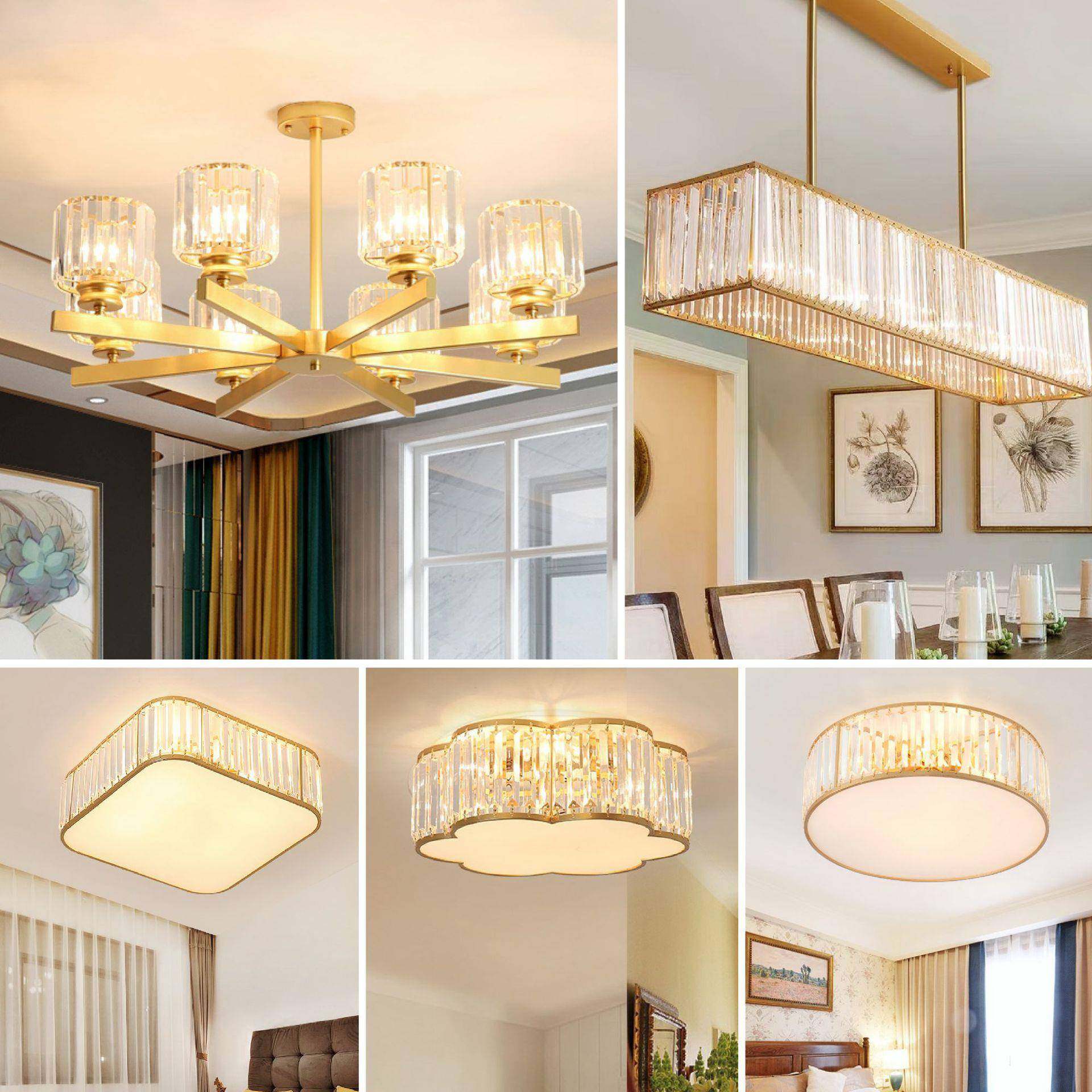 水晶吸顶灯美式led卧室灯具温馨玄关卧室餐厅亚克力轻奢灯具