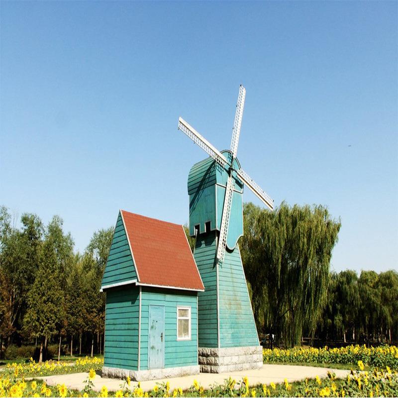 玻璃钢彩绘风车雕塑模型户外广场旅游景观装饰摆件荷兰造型装饰