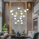 公寓LOFT复式 住宅楼梯吊灯客厅书房卧室别墅圆环现代简约创意灯具