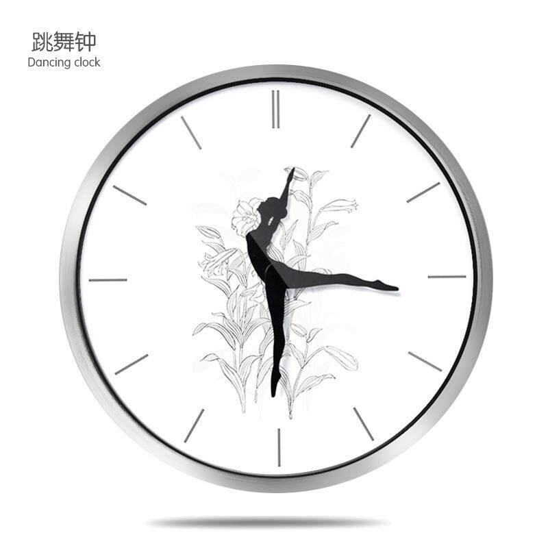 跳舞个性钟表时尚挂钟客厅创意静音卧室现代简约大时钟餐厅钟挂表