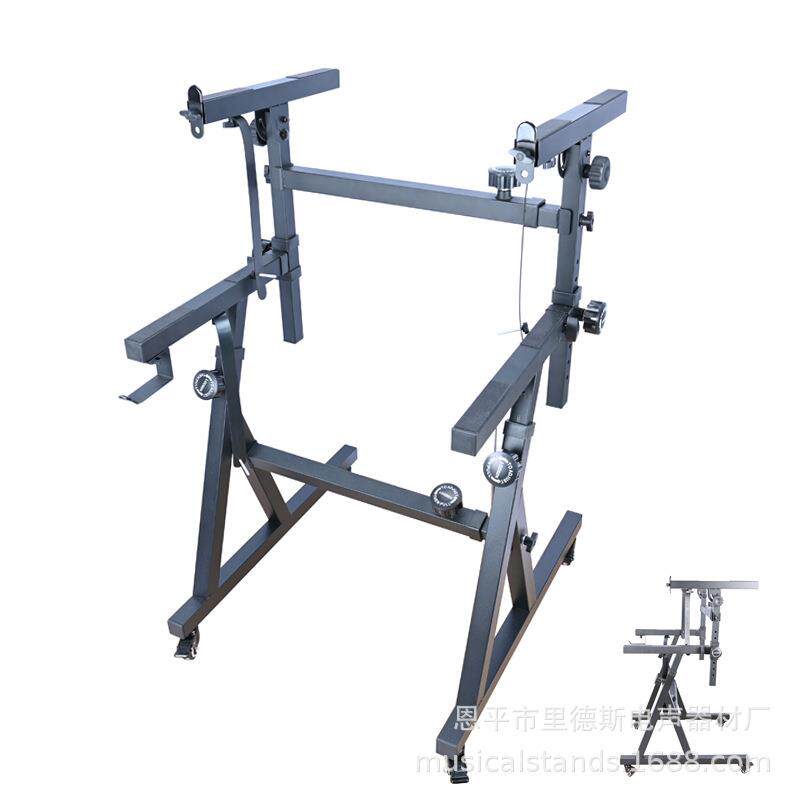 双层电子琴架电钢琴表演架带轮可推动