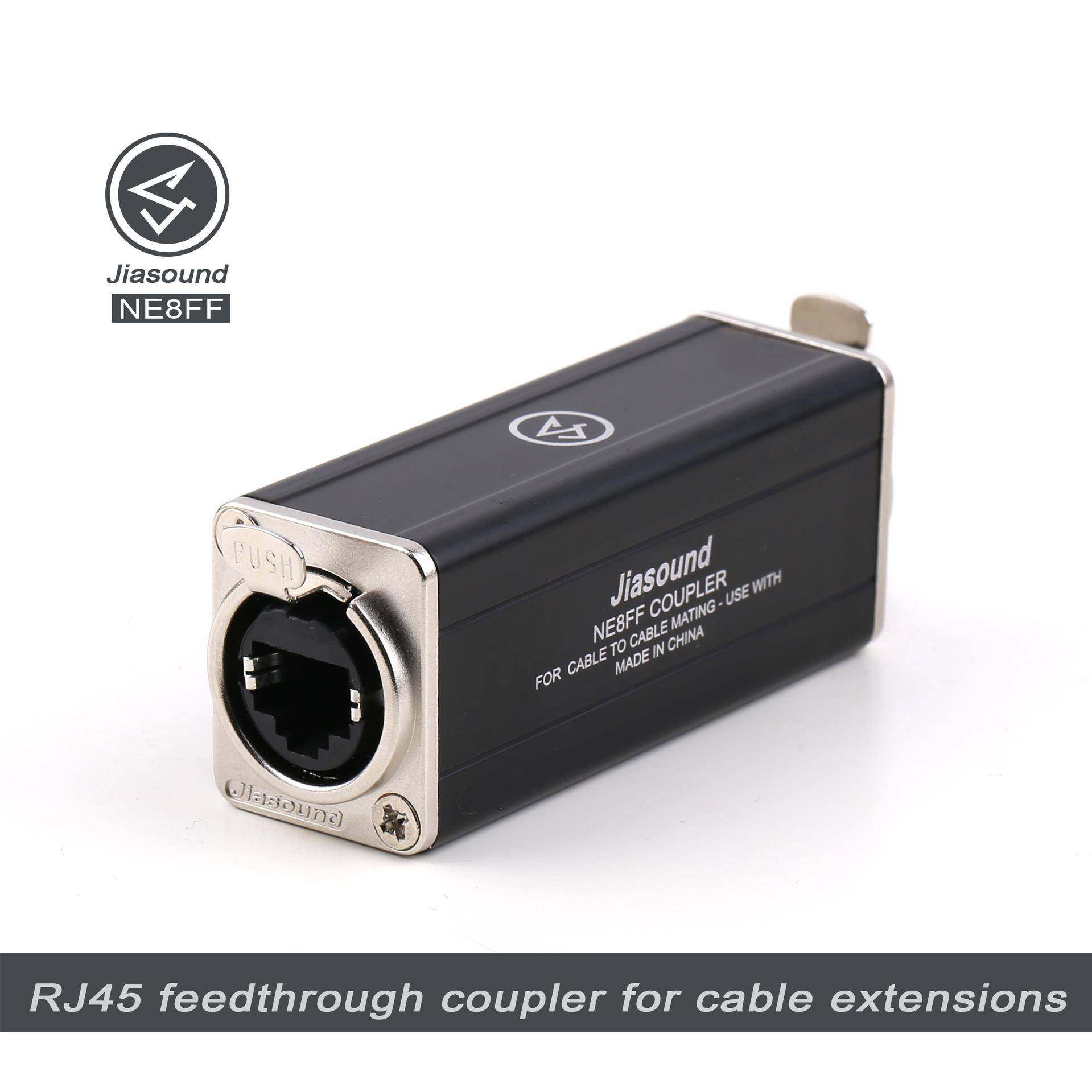 Jiasound网线双通耦合器RJ45网络对接转换器电缆延展连接器NE8FF