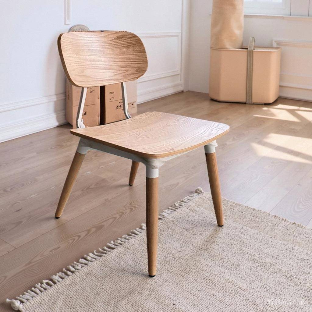 北欧实木食堂饭店用餐椅餐饮店餐厅休闲靠背凳子简约现代商用椅子