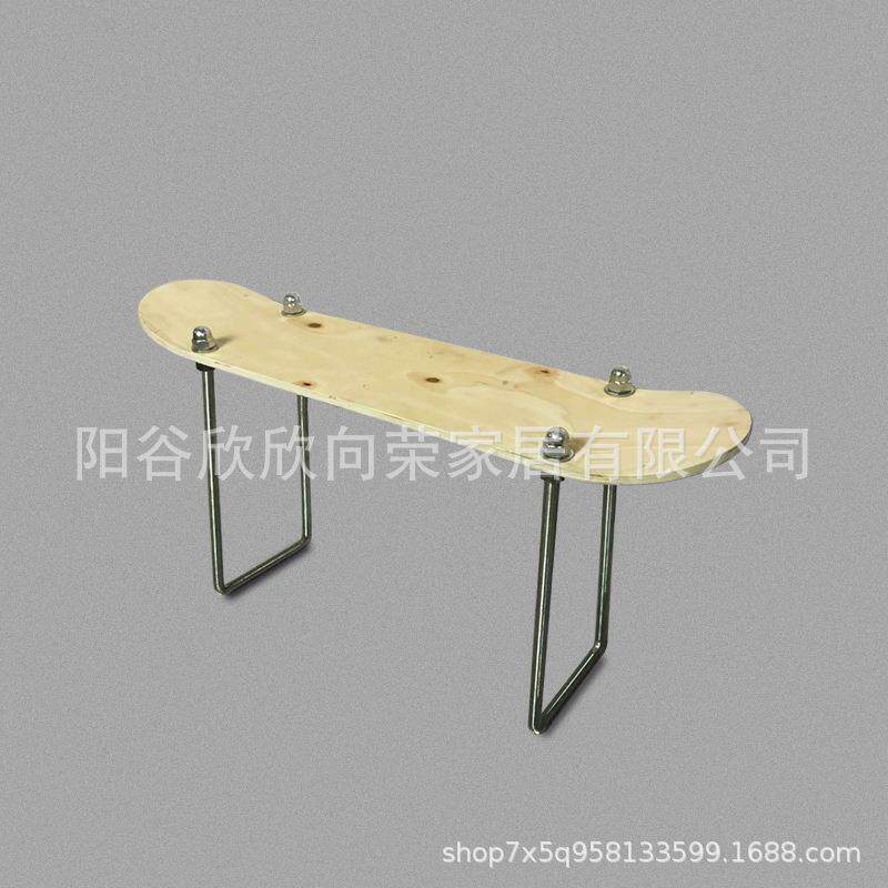 素色一字墙面壁挂中号滑板置物架工业风铁艺水管店铺装饰