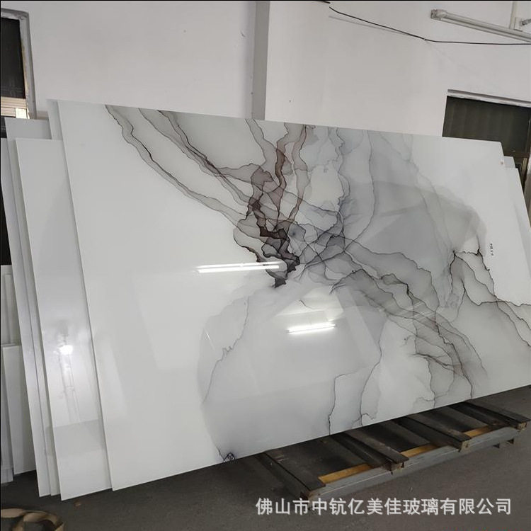 厂家批发艺术夹画夹丝夹绢玻璃夹山水画玻璃磨边钢化
