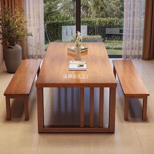全实木大板桌办公桌家用客厅会议长条书桌餐桌学生电脑阅读写字台