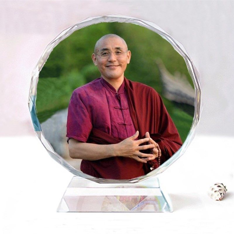 希阿荣博堪布款1双面水晶像模型居家车载摆件创意生日礼物纪念品