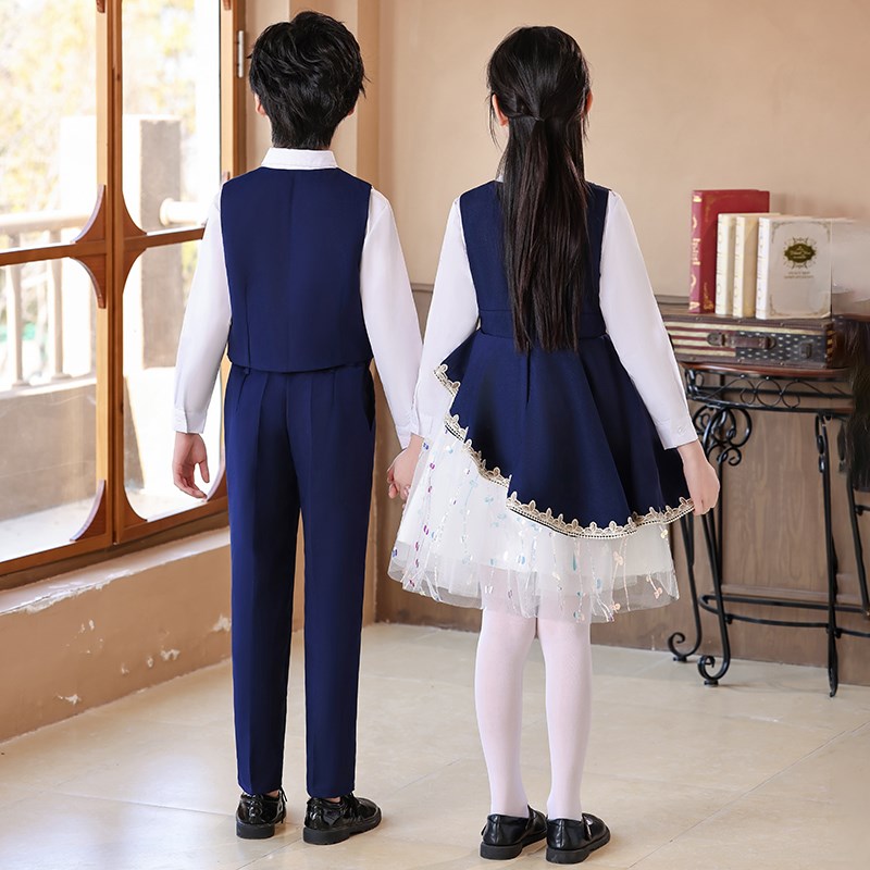 六一儿童合唱服男女童演讲朗诵比赛红歌主持演出服中小学生表演服