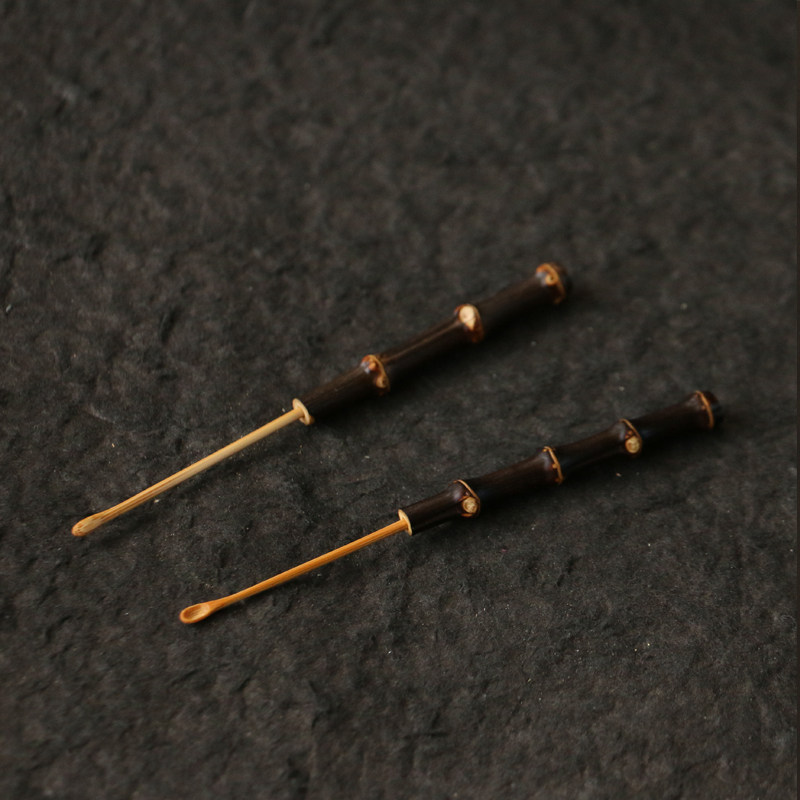 天然紫竹鞭老料纯手工精工竹制竹制挖耳勺掏耳勺把件把玩竹器