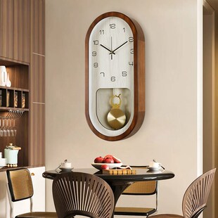 2025新款新中式复古装饰挂钟客厅古典挂件时钟创意家用钟表石英钟