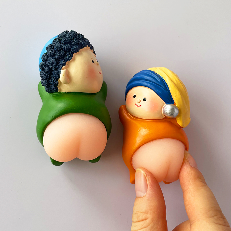 趴着减压Q弹小屁屁可爱卡通冰箱贴磁贴 冰箱装饰磁性贴创意磁力贴