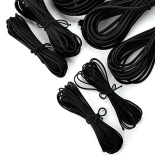 多股芯黑色高弹力松紧带躺椅绳子圆形橡皮筋衣服裤子松紧绳跳皮筋
