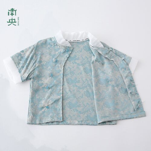男童汉服夏季2025新款新中式儿童唐装古风短袖套装男孩古装演出服