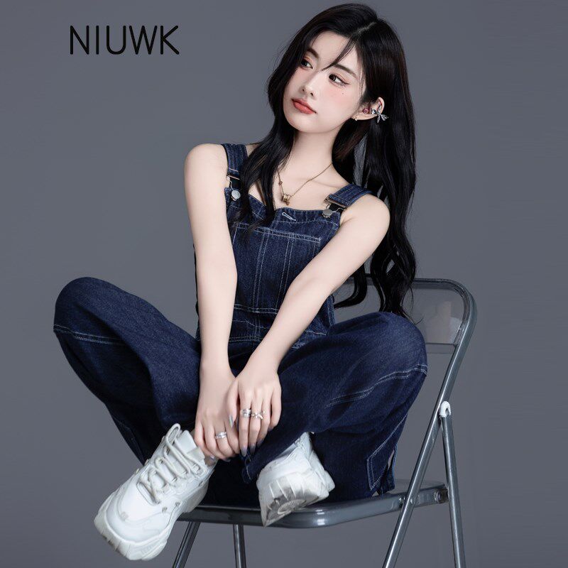 牛仔背带裤女2024新款春夏季小个子美式工装大口袋宽松直筒阔腿裤,女装/女士精品,牛仔裤,淘宝优惠券,粉丝福利购,淘宝优惠卷