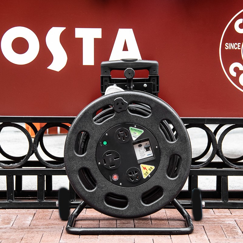 创恰380V电缆盘16A25A大功率绕线盘卷线盘空盘绕线器卷线轴带线盘