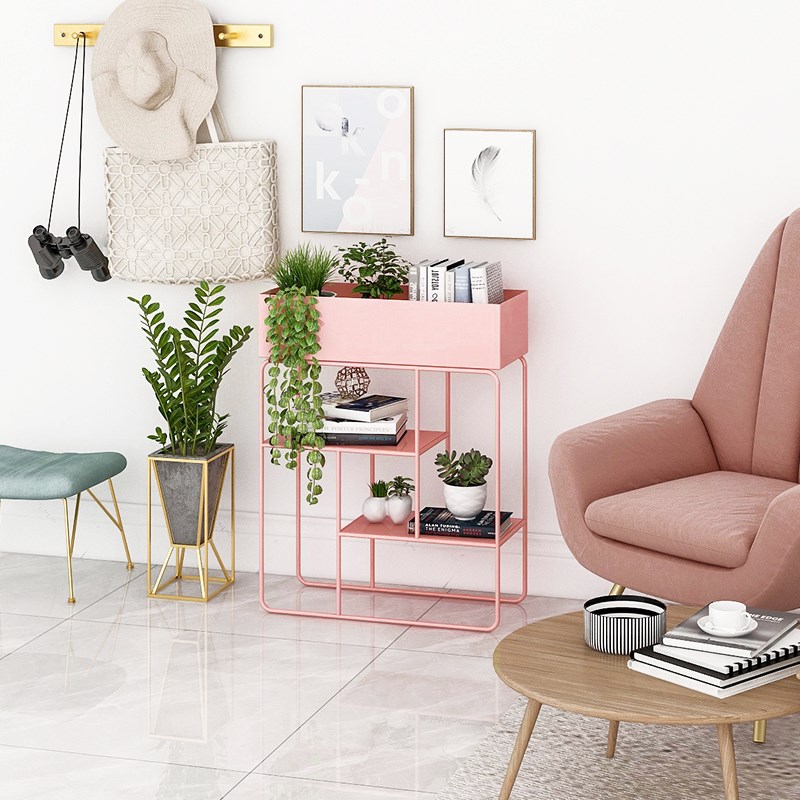 北欧简约铁艺花架置物架花架子室内客厅阳台落地式绿植绿萝花盆架