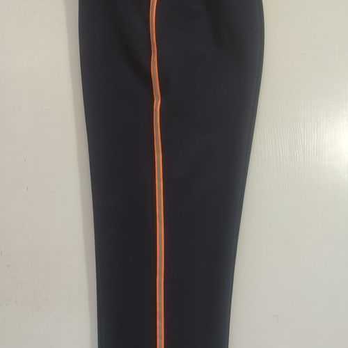 可定做中小学生男女校裤长裤一条橘灰色反光条散口松紧腰有兜全棉