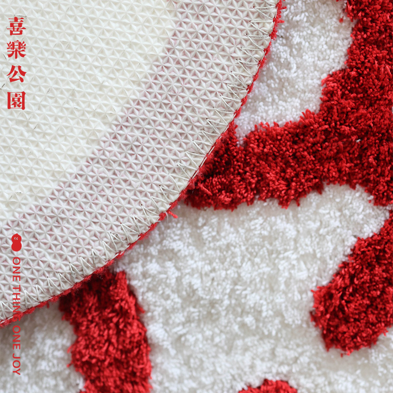 喜乐公园结婚地垫入户门垫中式婚房布置红色脚垫卧室喜字花边地毯