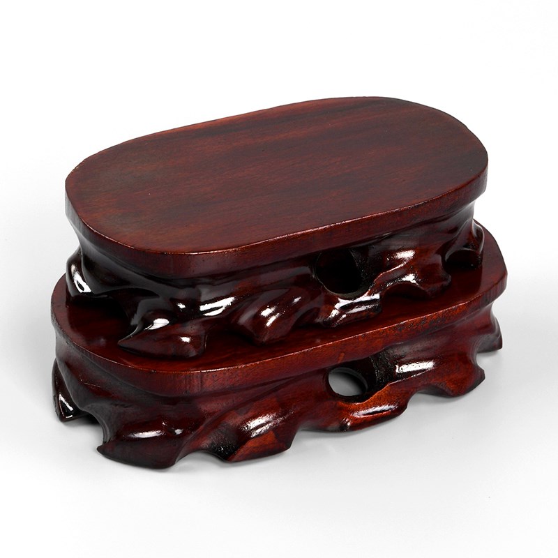 实木圆形摆件底座奇石花瓶盆景木质托架可挖槽根雕工艺品佛像底托