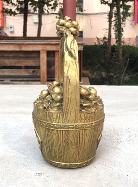纯铜一桶金摆件铜水桶元宝造型家居客厅玄关装饰桌面摆设开业礼品