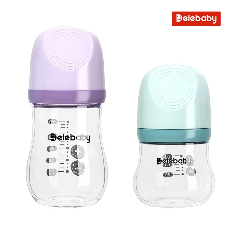 新生婴儿奶瓶玻璃套装0-3个月到6个月初生宝宝喝水专用防胀气防呛