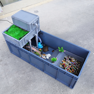 乌龟箱过滤盒龟缸龟盆养龟箱陆龟养龟缸晒台水族箱过滤箱水族箱子