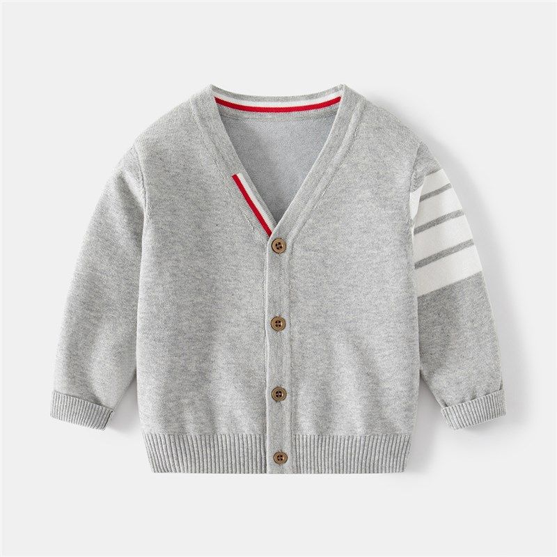 男童毛衣开衫宝宝针织薄外套春秋新款儿童上衣男孩学院风毛线衣潮
