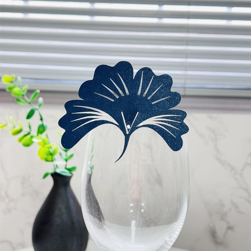 50张新杏叶款席位卡酒店餐厅桌位卡红酒杯装饰插卡杯卡小卡片定制