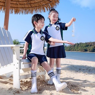 幼儿园园服夏装 英伦风套装 六一 短袖 1儿童校服2小学生班服纯棉夏季