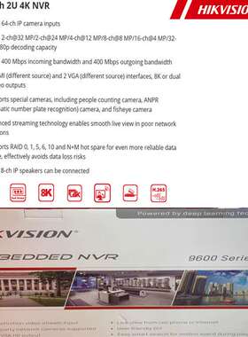 Hikvision海外版 Network Video Recorder 64CH NVR DS-9664NI-M8
