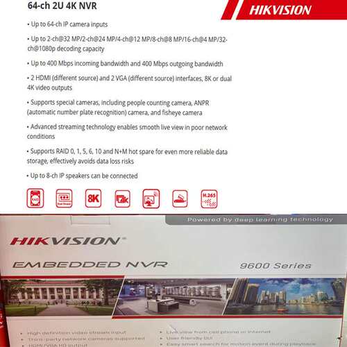 Hikvision海外版 Network Video Recorder 64CH NVR DS-9664NI-M8