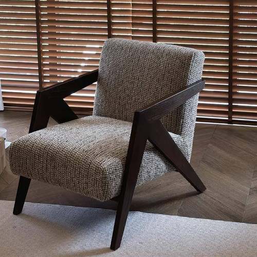 理查德单人沙发椅法式复古风客厅阳台休闲椅中古风实木沙发单椅