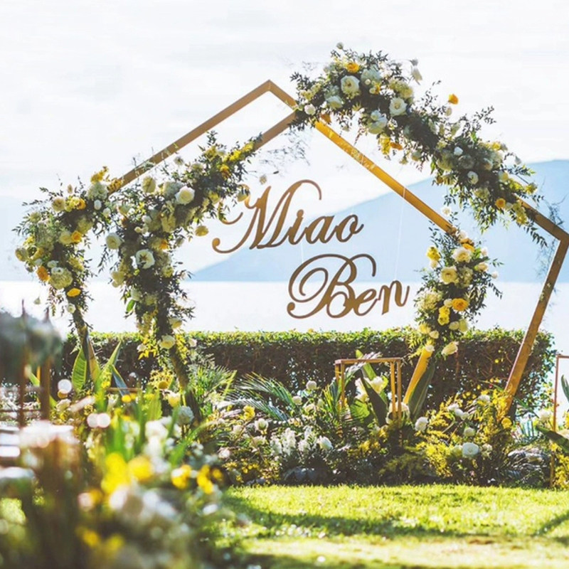 婚庆白色五边形几何铁艺拱门架舞台背景婚礼排花挂件装饰道具套餐,节庆用品/礼品,拱门,淘宝优惠券,粉丝福利购,淘宝优惠卷