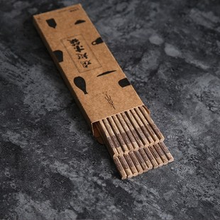 家用鸡翅木筷子套装 天然无漆无蜡防滑实木快子 10双家庭装20