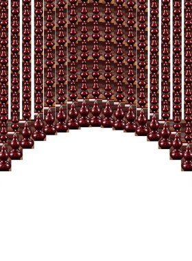 拱形全桃木葫芦门帘珠帘棕红色隔断帘过道卧室卫生间客厅玄关家用