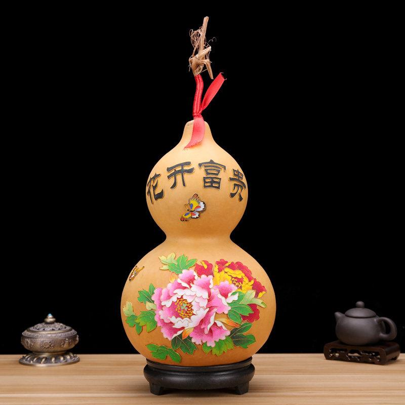 天然大葫芦摆件家居玄关摆设工艺礼品摆饰礼品花开富贵真葫芦特色