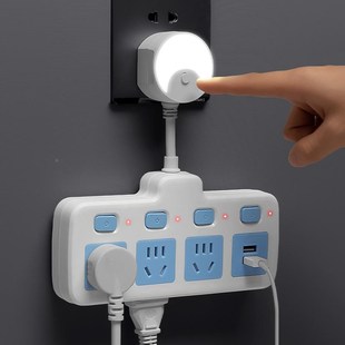 公正防雷插座短线排插板带USB夜灯1一转四五六多插位分控排查