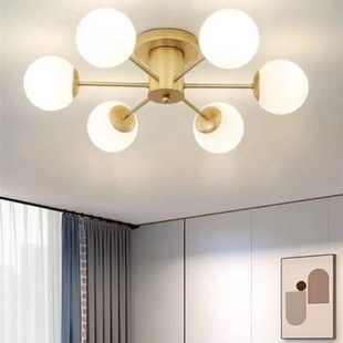 斯堪 纳维亚客厅灯简单现代网红创意铁魔豆分子餐厅卧室书房吸顶