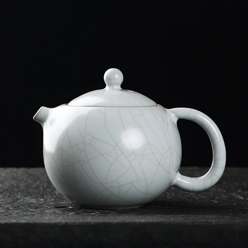 开片可养月白汝窑西施壶陶瓷冰裂釉功夫茶具泡茶壶小号泡茶壶单壶