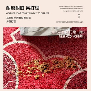 2025新款 红色丝圈龙年进门脚垫防滑家用可裁剪门口地毯入户门地垫