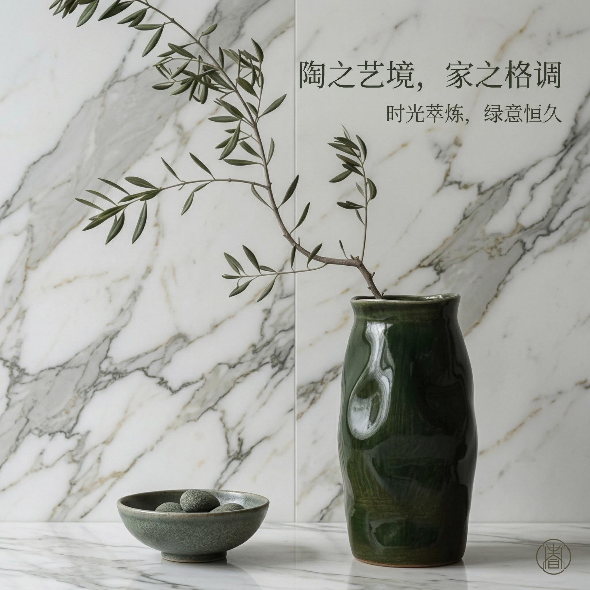 绿色不规则锤纹玻璃花瓶设计感文艺复古餐桌水培鲜花插花花器
