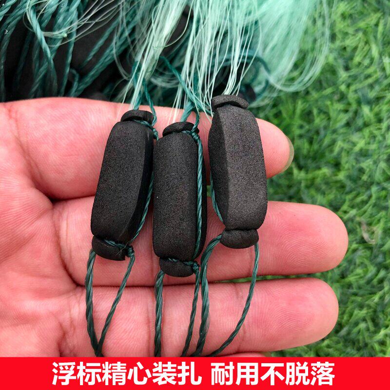 加粗丝网渔网粘网三层沉网加重绳坠包坠进口丝网鱼网鲫鱼挂网沾网